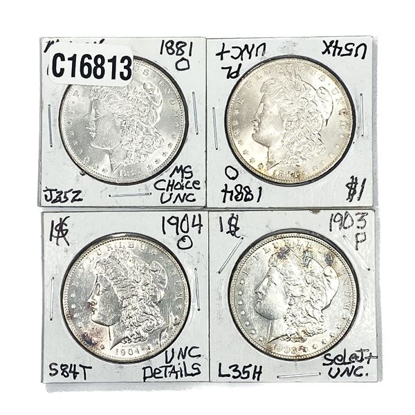 [4 Coins] 1881-1904 Morgan Silver Dollar