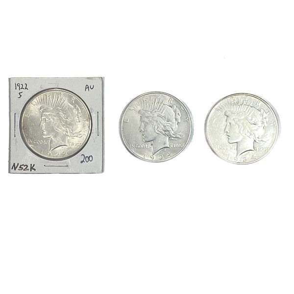 [3 Coins]1922-1934 Silver Peace Dollar