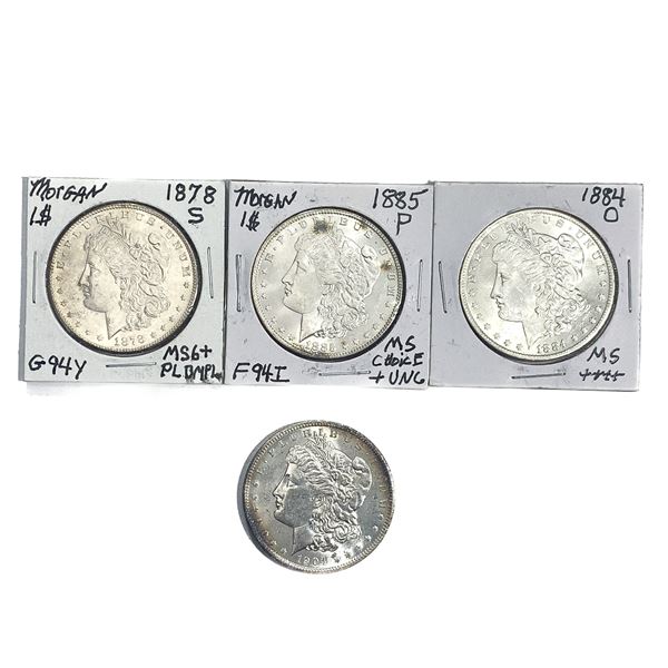 [4 Coins]1878-1904 Morgan Silver Dollar