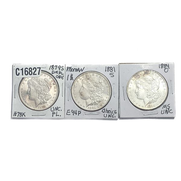 [3 Coins] 1879-1884 Morgan Silver Dollar