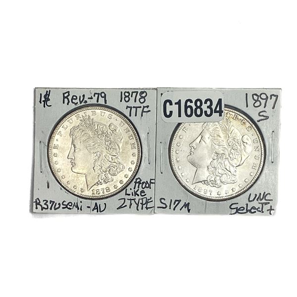 [2 Coins]1878-1897 Morgan Silver Dollar