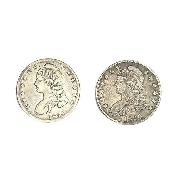 [2 Coins] 1834 Capped Bust Half Dollar
