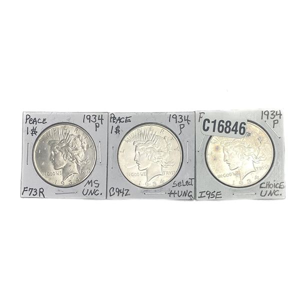 [3 Coins]1934 Silver Peace Dollar