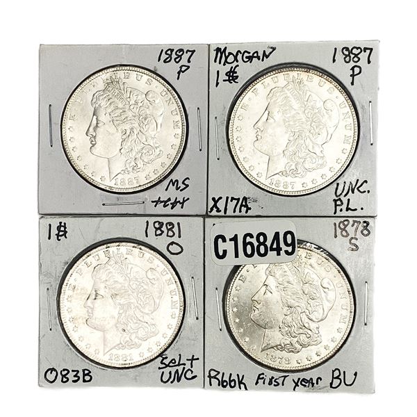 [4 Coins]1878-1887 Morgan Silver Dollar