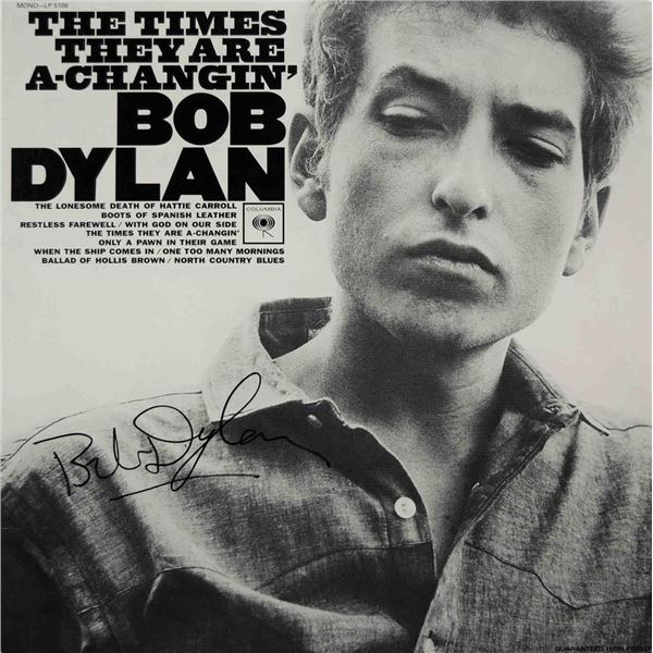 Bob Dylan The Times They Are A-Changinâ€™ signed album