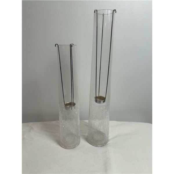 Bowring Glass vase and t-light candle holders (2)