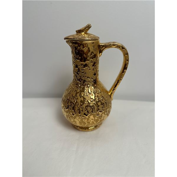 Decorated 24K Weeping Gold Pitcher with Lid