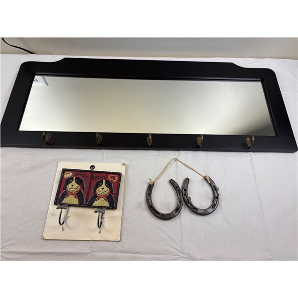 Decorative Wall Hooks and Mirror