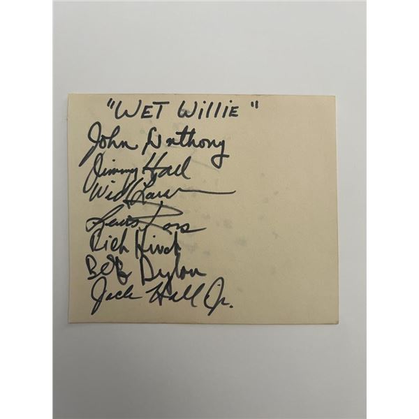 Wet Willie band signature sheet