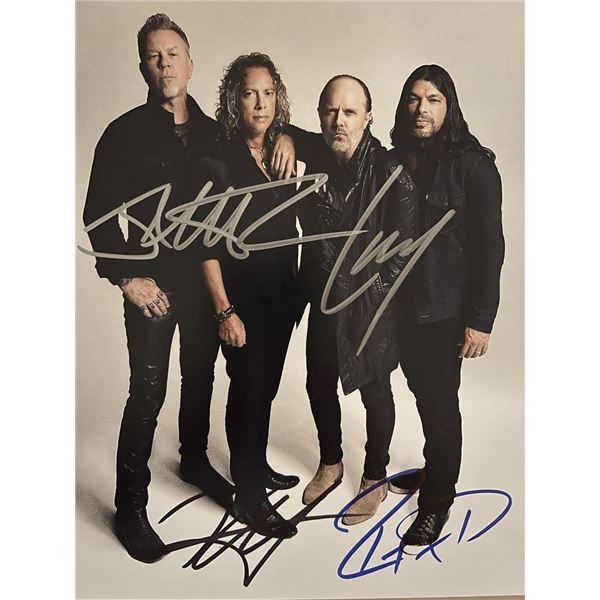 Metallica band signed photo