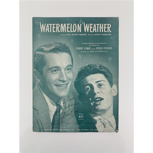 Perry Como signed sheet music