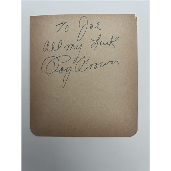 Roy Brown signed note