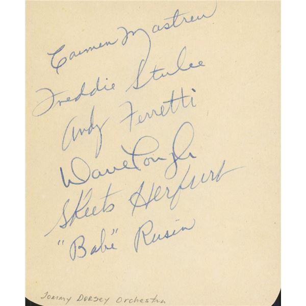Jimmy Dorsey Orchestra signature cut. GFA Authenticated
