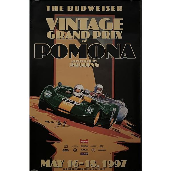 Signed original 1997 Budweiser Vintage Grand Prix of Pomona poster.