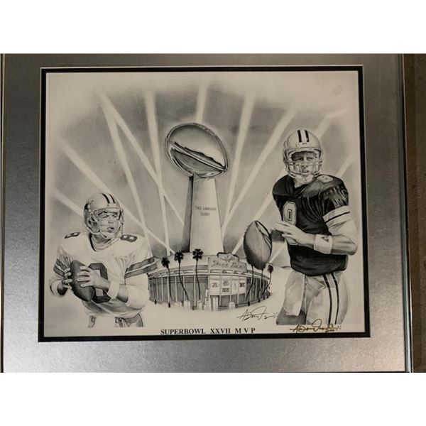Troy Aikman Superbowl XXVII lithograph