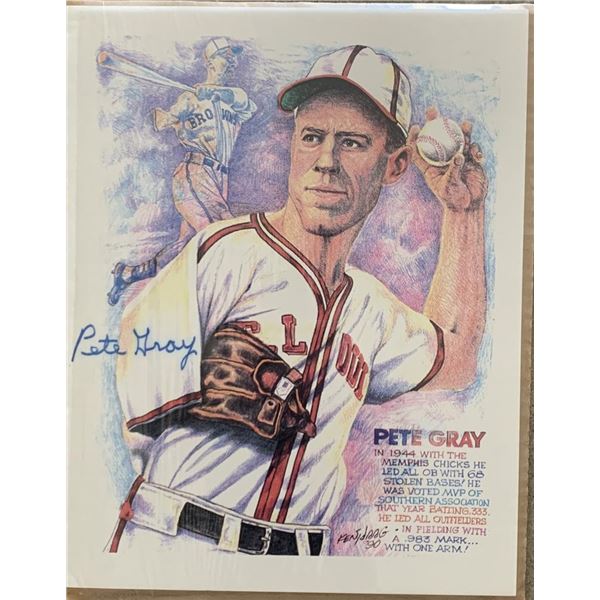 Pete Gray signed print