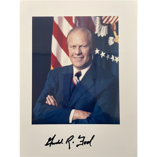 38th US President Gerald Ford signed photo