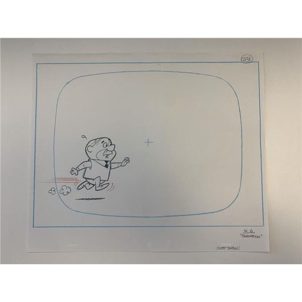 Scott Shaw original artwork for animation cel