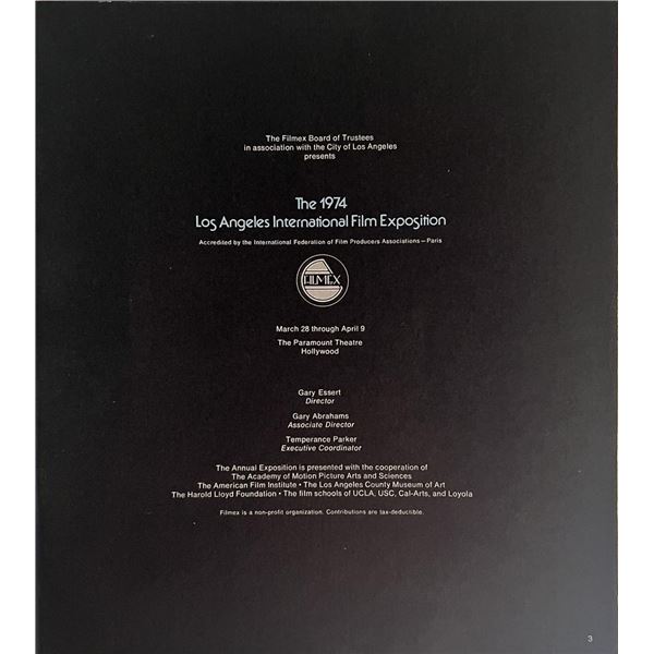 1974 Los Angeles International Film Exposition official catalog.