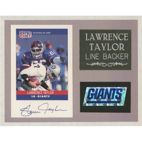New York Giants Lawrence Taylor signature and trading card collage