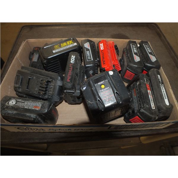Box Of Assorted Power Tool Batteries
