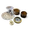 Image 1 : Group of assorted decorative items - glass & brass ashtray, Sheffield Reproduction Steel/Silver stan