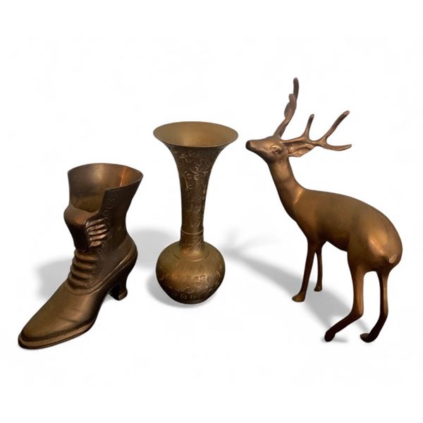 3pc assorted brass decor