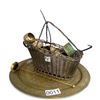 Image 1 : Large group of assorted brass curtain rings, Egyptian decorative tray etc.
