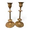 Image 2 : Group of assorted brass decor - candle holders, cup