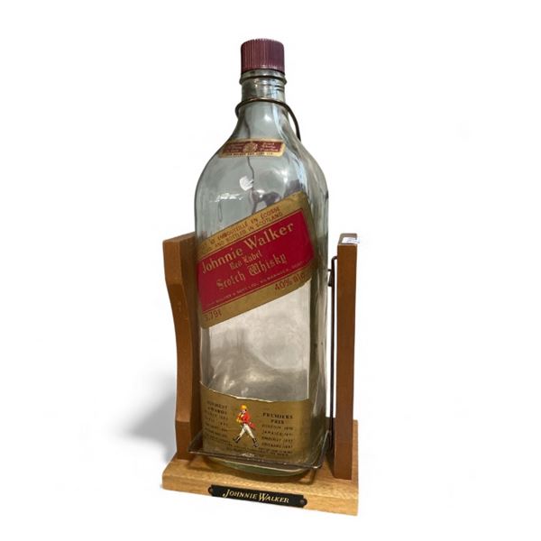 18in tall Johnnie Walker Red Label Scotch Whiskey bottle with stand