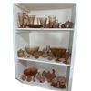 Image 1 : 3 shelves full of assorted rose gold glassware
