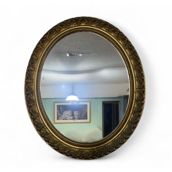 Oval framed wall mirror - 23in x 20in