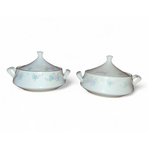 Set of 2 heavy-duty serving China Garden Prestige serving dishes