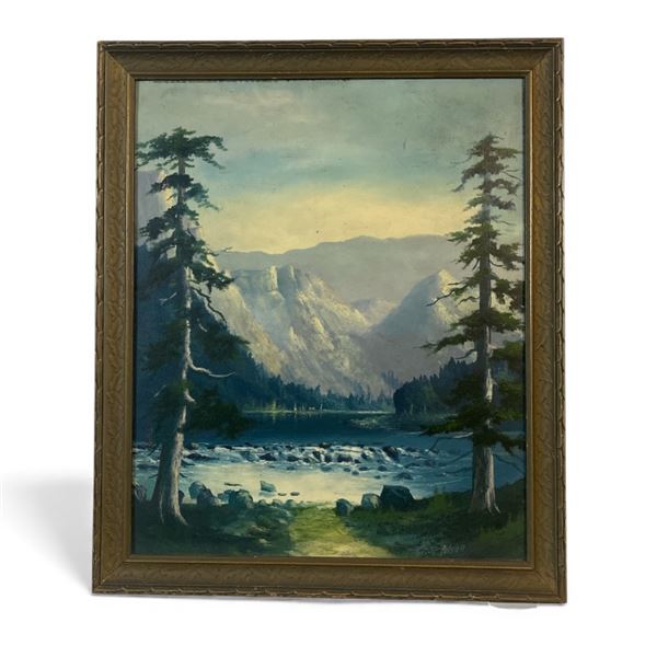 Framed original painting on board signed by artist Polson - approx. 16in x 19in