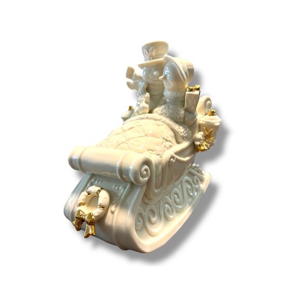 Porcelain Snowman couple music box