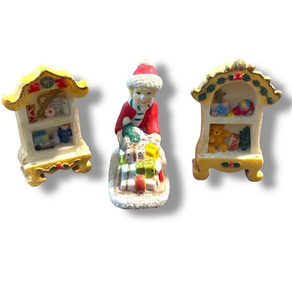 3pc miniature decorative figurines & items