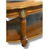 Image 3 : Vintage semi-circle glass top wooden coffee table - approx. 46in x 23 1/2in x 16in tall