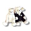 Image 1 : 2pc TY Beanie Babies collectible Bride & Groom stuffed polar bears - 8in tall each