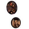 Image 1 : 2pc Elvis Presley oval wall hangings - 11 1/2in x 9 1/2in