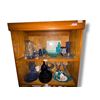 Image 2 : Vintage wooden display cabinet -  approx. 30in wide x 13in depth x 70 1/2in height