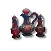 Image 2 : Set of 3 Avon vintage red glass cologne bottles - includes 2pc Cape God Collection Sweet Honesty Sha