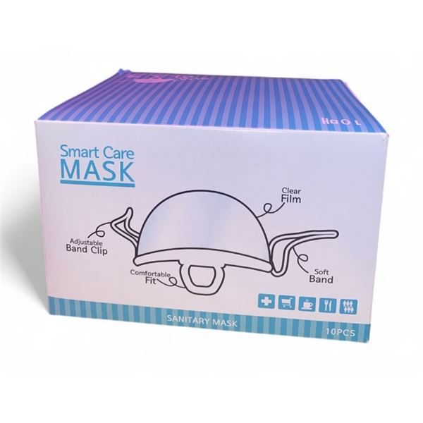 5 boxes full of new Sanitary Smart Care Masks - each box has 20 packs with 10 masks in each pack