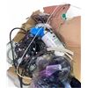Image 2 : Group of misc. from restaurant - ceiling light fixtures, castors, wiring