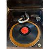 Image 10 : Antique Orthophonic Victrola Wind Up Gramophone with 2 records - working condition (approx. 36in x 1