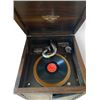 Image 7 : Antique Orthophonic Victrola Wind Up Gramophone with 2 records - working condition (approx. 36in x 1