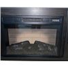 Image 2 : Media console electric fireplace dark wood finish with glass doors - approx. 54in length x 16in dept