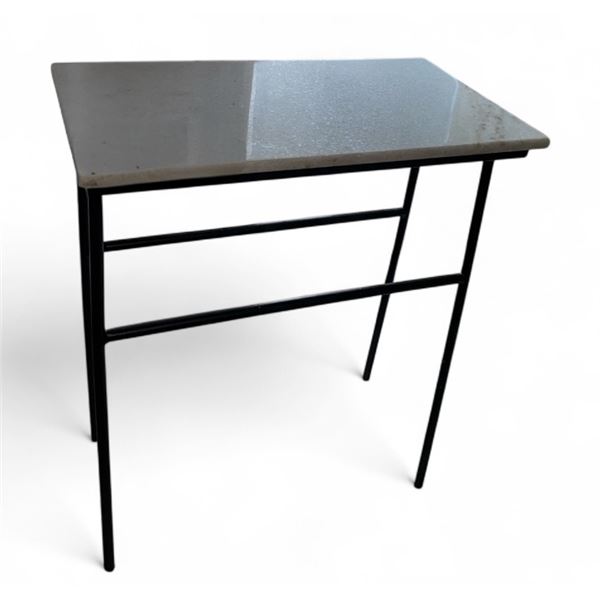 Ashley Furniture marble top accent table - approx. 19in x 11in x 22in