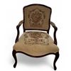 Image 1 : Vintage French Louis XV style arm chair with tapestry upholstery floral pattern