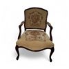Image 2 : Vintage French Louis XV style arm chair with tapestry upholstery floral pattern