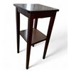 Image 1 : Wooden side table with bottom shelf - approx. 15in x 15in x 30in tall
